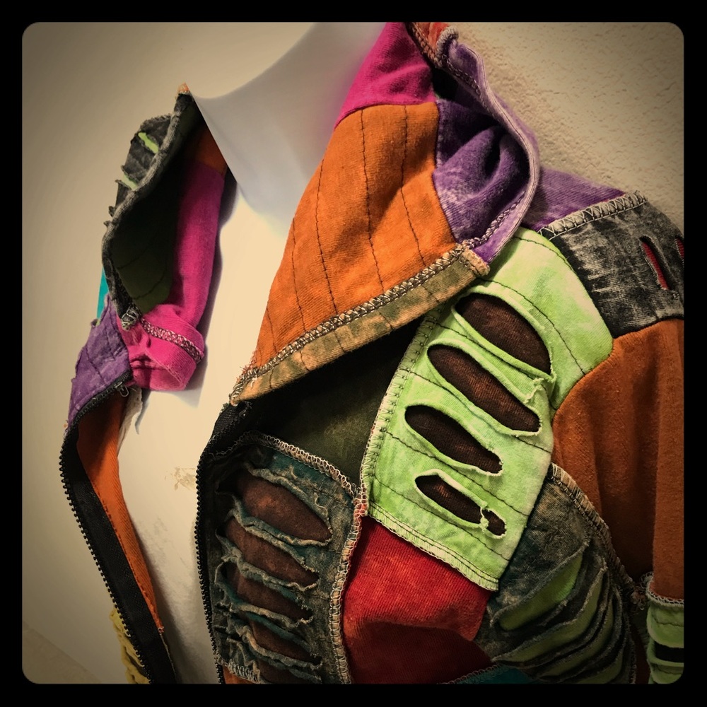 KPC hoodie patchwork *coat of many colors* BOHO